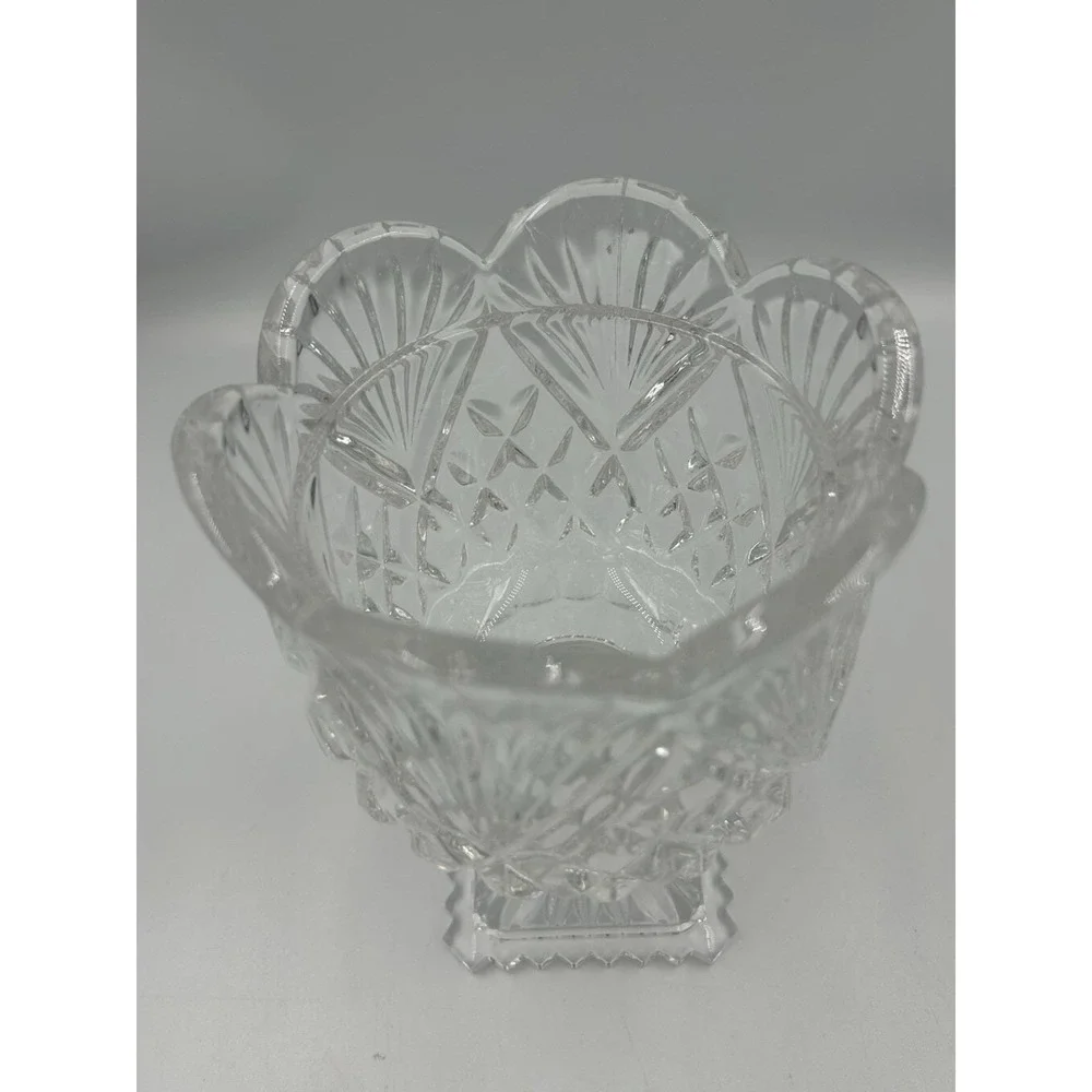 Shannon Designs of Ireland 24% Lead Crystal Tulip Vase Candy Dish Candle Holder